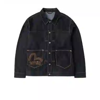EVISU FW25 Logo Embroidered Denim Jacket