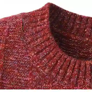 曲韩 圆领简约套头长袖毛衣 女款