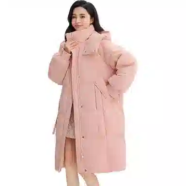 鸭鸭 中长款加厚保暖时尚百搭外套羽绒服 女款