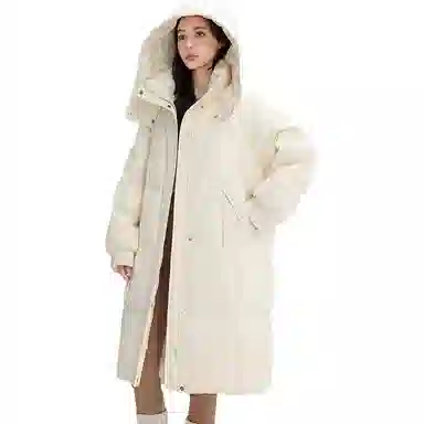 鸭鸭 中长款加厚保暖时尚百搭外套羽绒服 女款