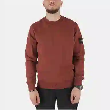 Stone Island Pullover Crewneck Sweatshirt Red Brown