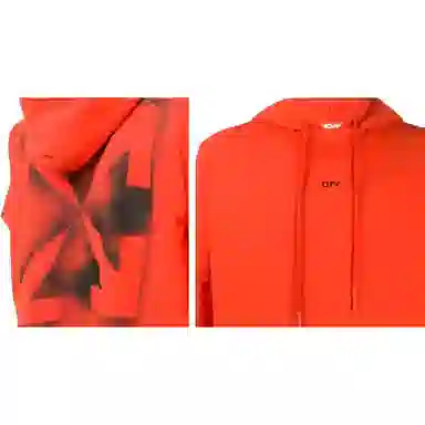 OFF-WHITE FW20 Paint Arrow Hoodie Orange Red