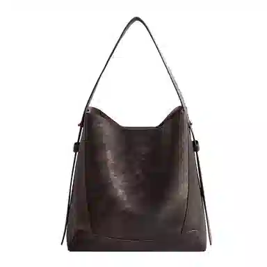 纳兰杜 时尚高级感通勤潮流百搭休闲高颜值实用品牌小众水桶包斜挎包 牛皮 单肩包 常规 女款 多色