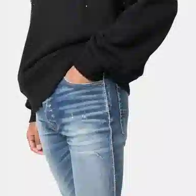 AMIRI FW21 Logo Rip Denim Pants Blue