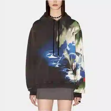 AMBUSH FW23 Printed Hoodie Black