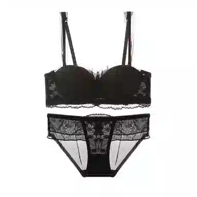 内在密码 低胸二分之一半杯小胸聚拢本命年显大蕾丝结婚新娘内衣裤套装 女款