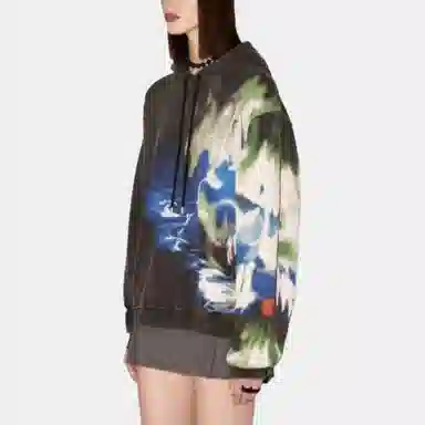 AMBUSH FW23 Printed Hoodie Black