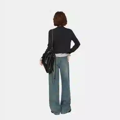 柏黛妃 蝴蝶结长袖短款通勤针织衫 女款 黑色