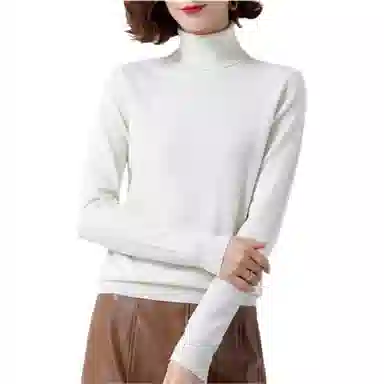 恒源祥 纯色高领修身休闲套头长袖毛衣 女款