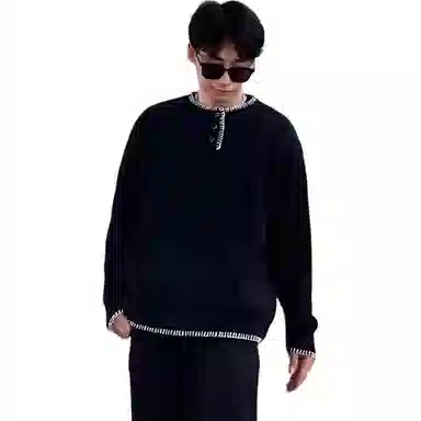 DEMAVIE Henry Collar Pullover