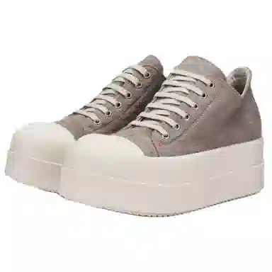 Rick Owens DRKSHDW Low Top Lace-Up Sneakers Beige