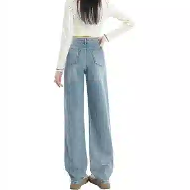 怪力萝莉 高腰宽松舒适牛仔裤 女款
