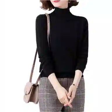 恒源祥 纯色高领修身休闲套头长袖毛衣 女款