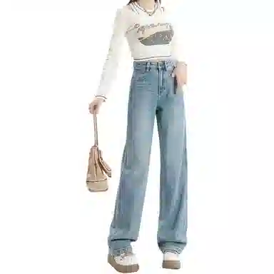 怪力萝莉 高腰宽松舒适牛仔裤 女款