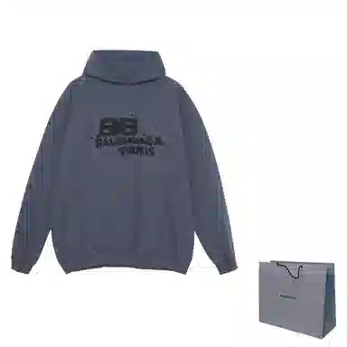 Balenciaga SS23 Logo Hoodie Blue