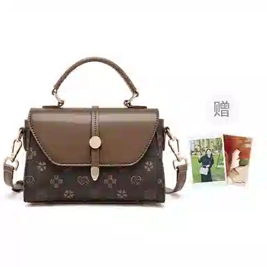 红蜻蜓 经典复古设计妈妈包老花满印时尚百搭包通勤 超细纤维合成革 手提包斜挎包 常规 女款 浅咖啡色