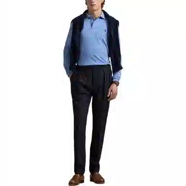 Polo Ralph Lauren Custom Slim Fit Long Sleeve Polo Royal Blue