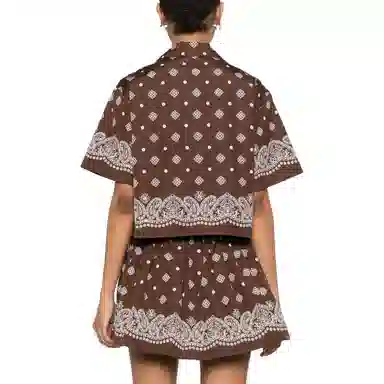 Miu Miu SS25 Printed Shirt Brown