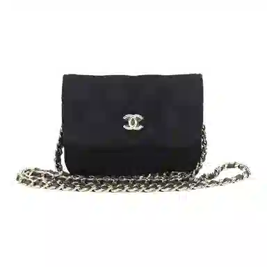 CHANEL 23C Classic Logo Chain Bag Black