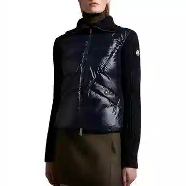 Moncler Lightweight And Lined Wool Cardigan And Down Jacket