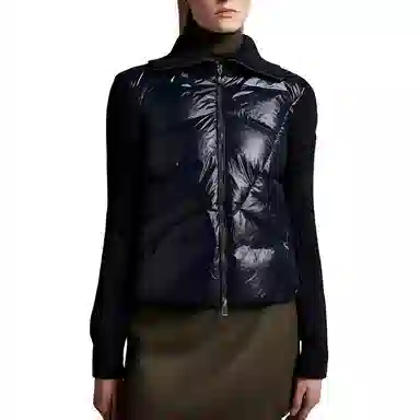 Moncler Lightweight And Lined Wool Cardigan And Down Jacket