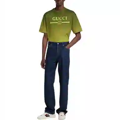 GUCCI Gradient Print Cotton T-Shirt