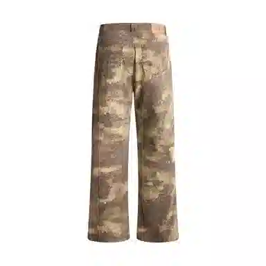 URS GGON Vintage Washed Embroidered Loose Flare Pants