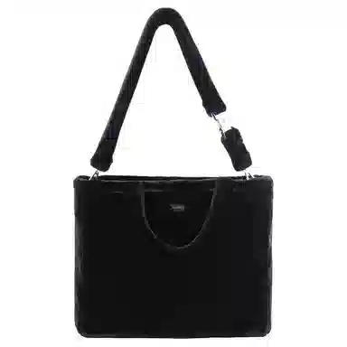 TEAM WANG Fur Logo Bag Black