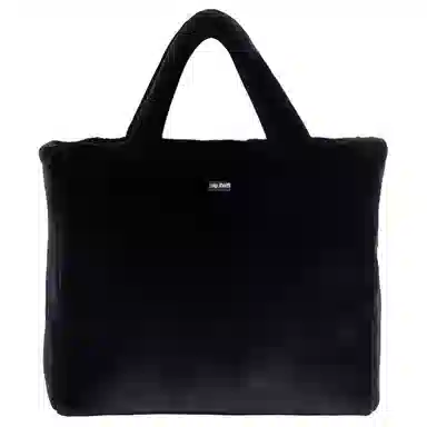 TEAM WANG Fur Logo Bag Black