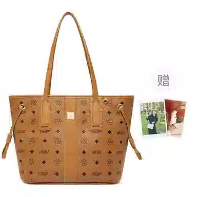 红蜻蜓 复古通勤印花百搭高颜值托特包 合成革 单肩包 常规 女款 金棕色