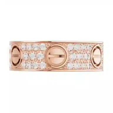 Cartier Love Ring 18K Rose Gold Full Diamond