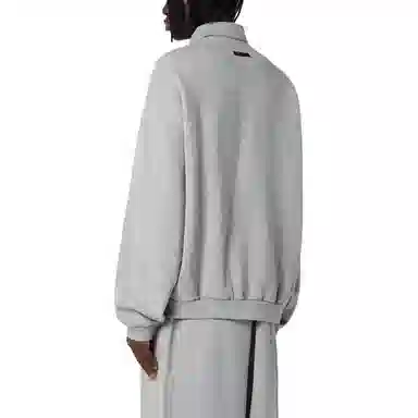 Fear of God Essentials Fall24 Fleece Polo Oatmeal Dark Heather