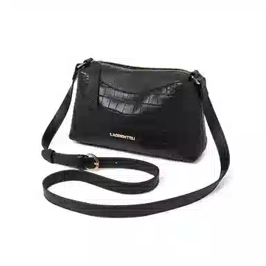 老人头 时尚鳄鱼纹百搭柔软高级质感 牛皮革拼合成革 单肩包 常规 女款 多色