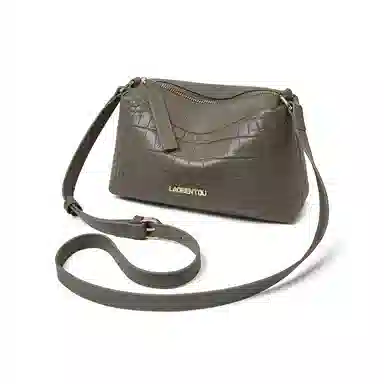 老人头 时尚鳄鱼纹百搭柔软高级质感 牛皮革拼合成革 单肩包 常规 女款 多色