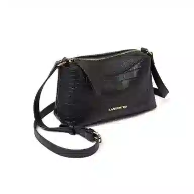 老人头 时尚鳄鱼纹百搭柔软高级质感 牛皮革拼合成革 单肩包 常规 女款 多色