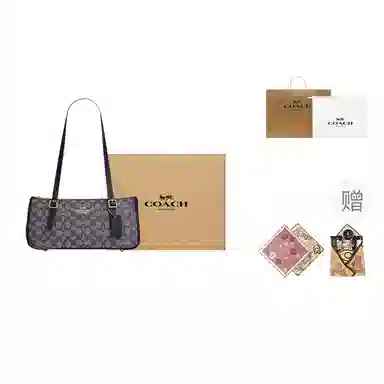 COACH Asher 34 Large Shoulder Bag Blue Gray