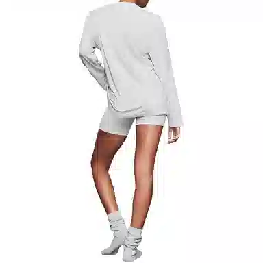 SKIMS Boyfriend Long Sleeve Tee Light Heather Grey