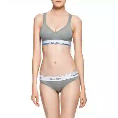 Calvin Klein SS23 V-Neck Bra Grey