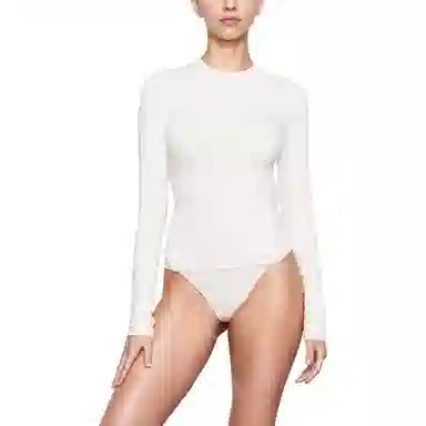 Skims Cotton Jersey Long Sleeve T-Shirt Marble