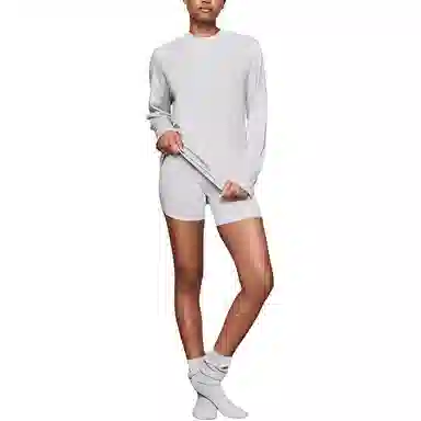 SKIMS Boyfriend Long Sleeve Tee Light Heather Grey