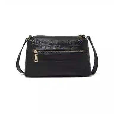 老人头 时尚鳄鱼纹百搭柔软高级质感 牛皮革拼合成革 单肩包 常规 女款 多色