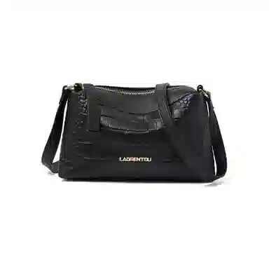 老人头 时尚鳄鱼纹百搭柔软高级质感 牛皮革拼合成革 单肩包 常规 女款 多色