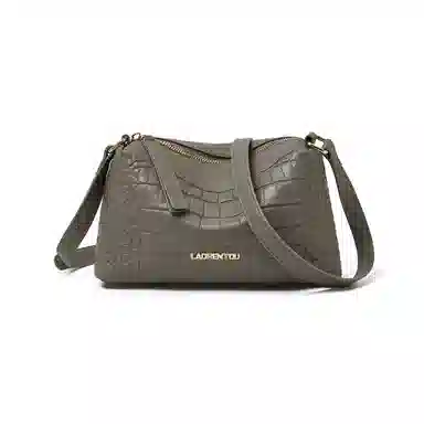 老人头 时尚鳄鱼纹百搭柔软高级质感 牛皮革拼合成革 单肩包 常规 女款 多色