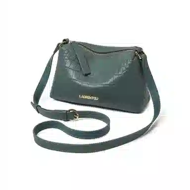 老人头 时尚鳄鱼纹百搭柔软高级质感 牛皮革拼合成革 单肩包 常规 女款 多色