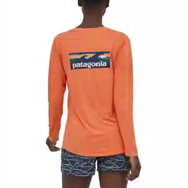 patagonia Women's Long-Sleeved Capilene Cool Daily Graphic Shirt C1logo T