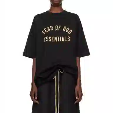 Fear of God Essentials Jersey Crewneck Tee Obsidian Black