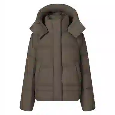 坦博尔 纯色宽松短款长袖羽绒服 女款