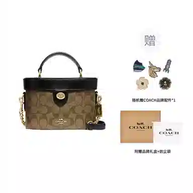 COACH Kay 20 Box Bag Small Black Brown Logo