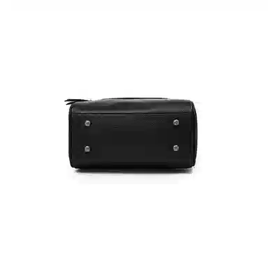 老人头 休闲百搭通勤大容量波士顿妈妈包 头层牛皮 手提包 常规 女款 黑色