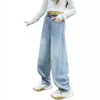 黑恐龙牛仔裤 宽松韩版百搭